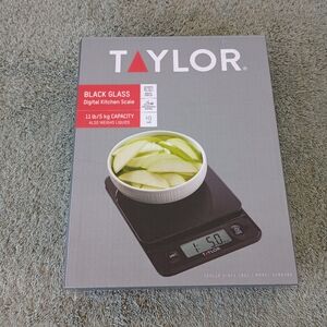 Taylor Black Glass Top Digital Kitchen Scale 11 lb. Capacity Stain Resistance